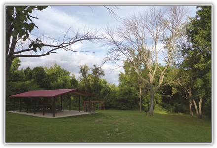 A new shelter, Flint, has been built next to Chippewa Grove at Settlers Cabin Park.