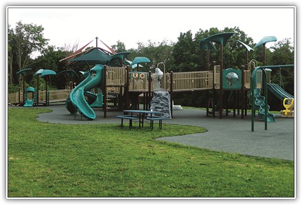 A new ADA-accessible playground has been built next to the Cayuga shelter area at Settlers Cabin Park.